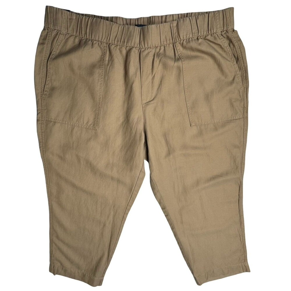 Banana Republic Womens Size XXL Tapered Crop Pull-On Pants Tan Brown New